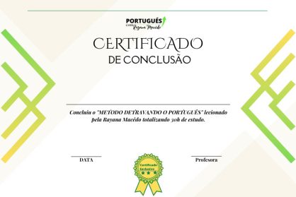 CERTIFICADO del CURSO destravando o portugues